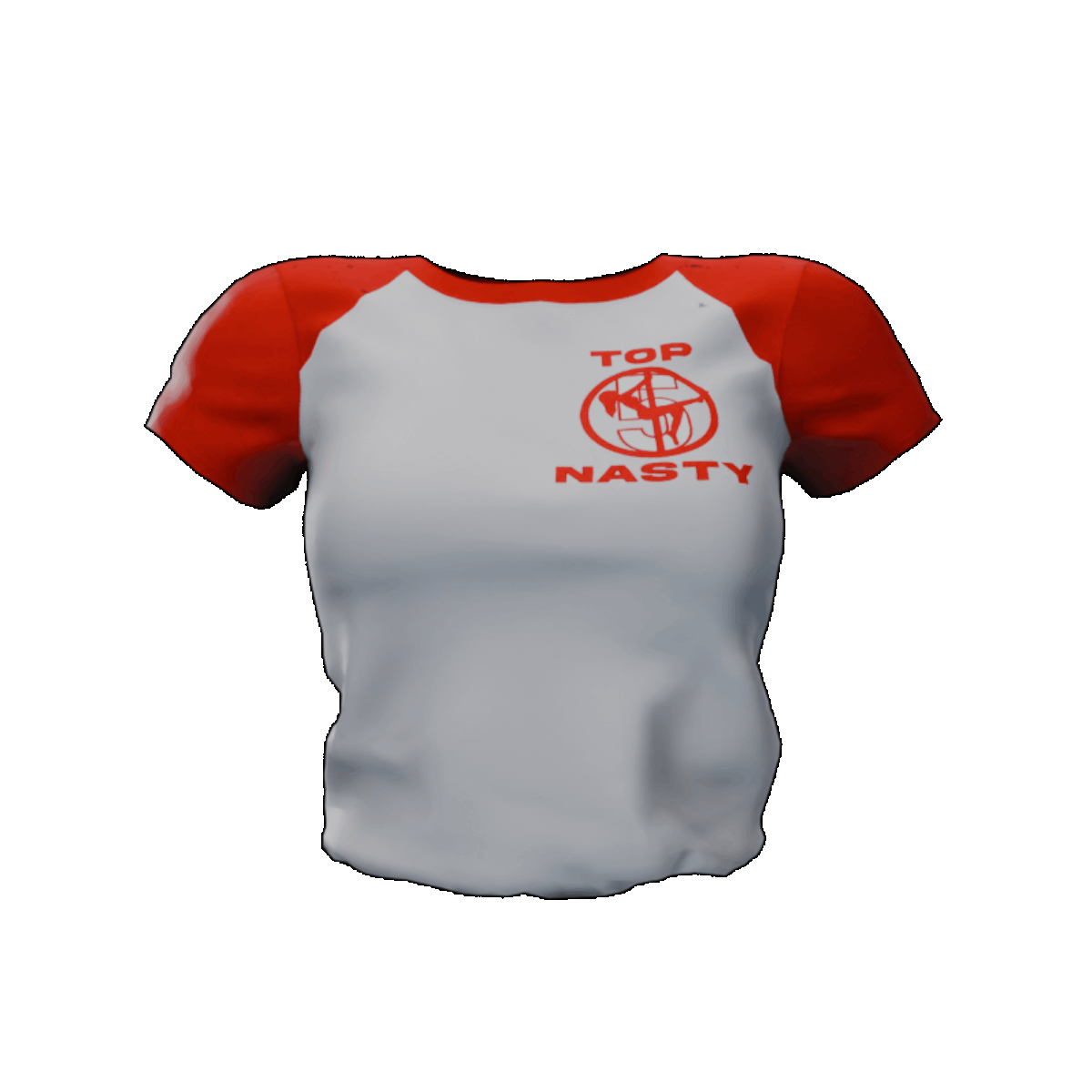 TOP 5 NASTY RAGLAN CROP (Red)