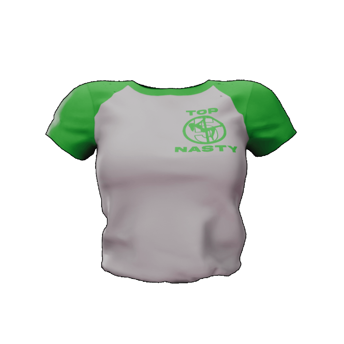 TOP 5 NASTY RAGLAN CROP (Green)